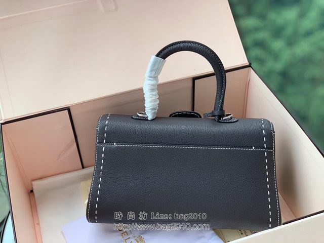 DELVAUX女包 Brillant系列手袋 原廠牛皮 德爾沃女手提包 女手拎包 Delvaux單肩斜挎包 DS0028手縫深灰  fcs1378